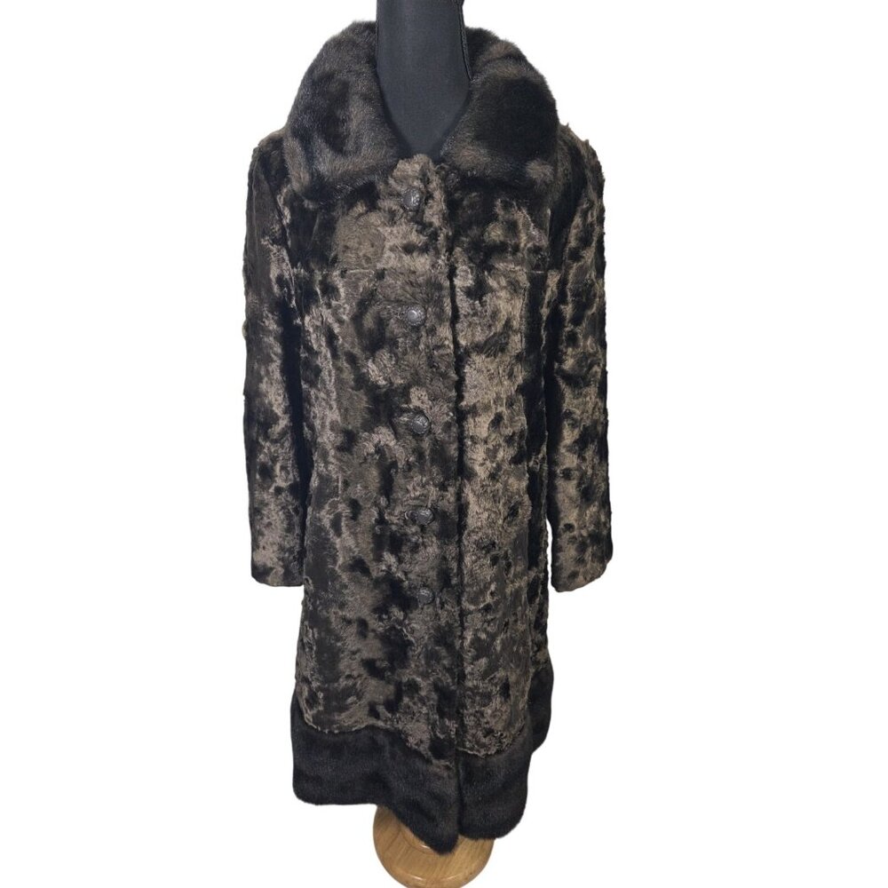 Youthcraft 60s Union Made Mink Trim & Faux Fur Brown Sz Large? Old Money Luxury